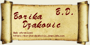 Borika Džaković vizit kartica